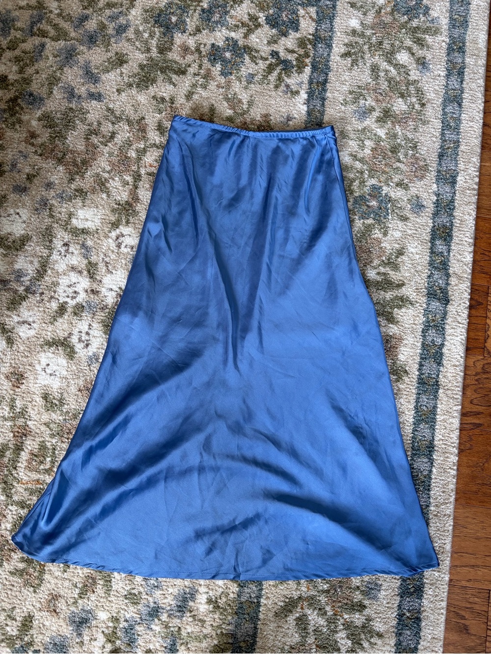 Sienna Sky Satin Maxi Skirt in Blue